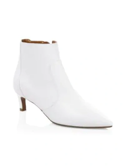 Shop Aquatalia Marilisa Leather Point-toe Ankle Boots In White