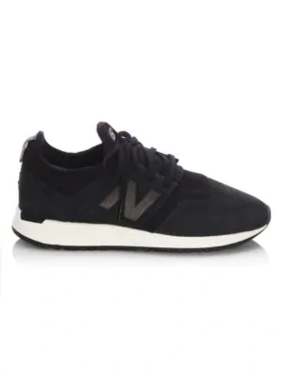 Shop New Balance Nubuck Leather Sneakers In Black