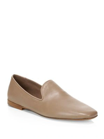 Shop Vince Bray Leather Loafers In Gull