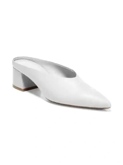 Shop Vince Ralston Point-toe Leather Mules In Horchata