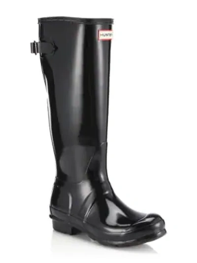 Shop Hunter Women's Original Tall Gloss Rain Boots In Black