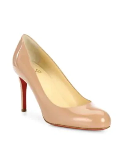 Shop Christian Louboutin Women's Simple 50 Patent Leather Pumps In Nude