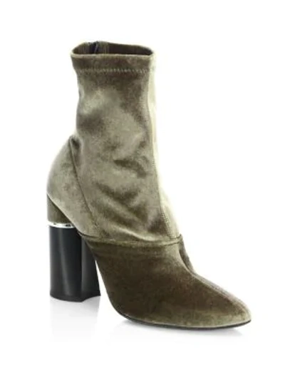 Shop 3.1 Phillip Lim / フィリップ リム Kyoto Velvet Stretch Booties In Olive