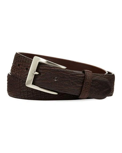 Shop W. Kleinberg Men's Sharkskin Belt In Chocolate