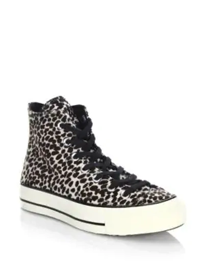 Shop Converse Ctas '70 Cheetah-print Faux Fur High-top Sneakers In Black
