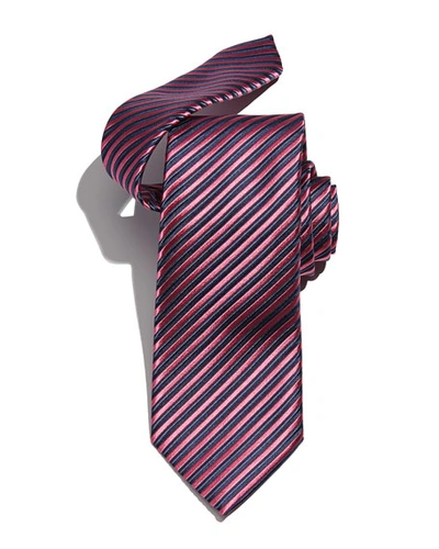 Shop Charvet Assorted Silk Striped Ties In Maroon