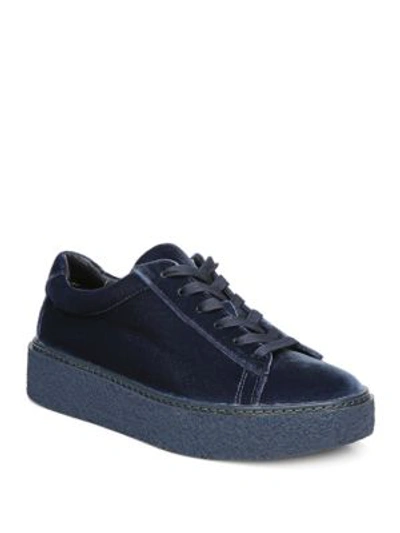 Shop Vince Neela Denim Sneakers In Vintage Blue