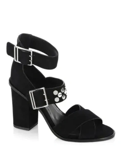 Shop Rebecca Minkoff Jennifer Leather Sandals In Black