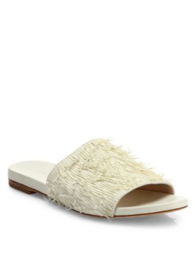 Shop Loeffler Randall Ava Leather Slide Sandals In Ivory