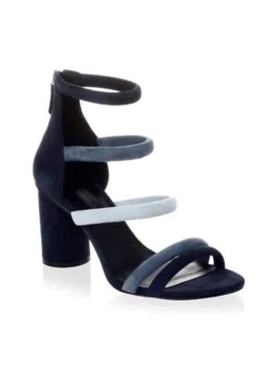 Shop Rebecca Minkoff Andree Suede Sandals In Dark Blue