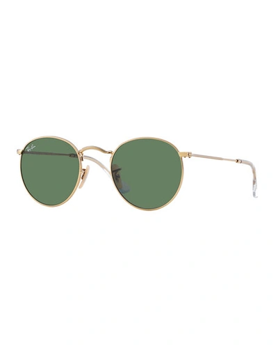 Shop Ray Ban Men's Round Metal Sunglasses, Green