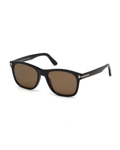 Shop Tom Ford Eric Square Acetate Sunglasses In Black