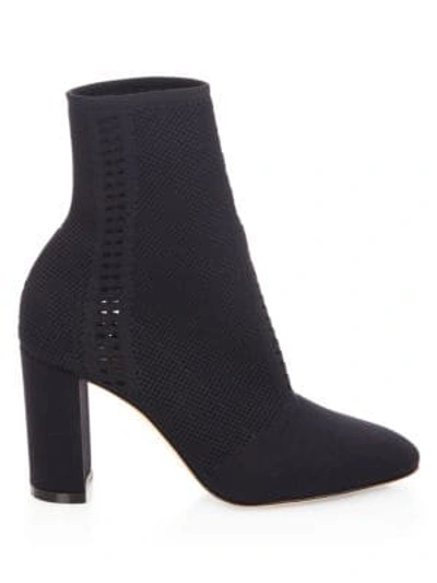 Shop Gianvito Rossi Vires Knit Block Heel Booties In Black