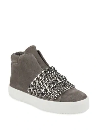 Shop Kendall + Kylie Duke High-top Chain Sneakers In Grey