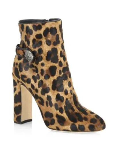 Shop Dolce & Gabbana Leopard-print Calf Hair Booties