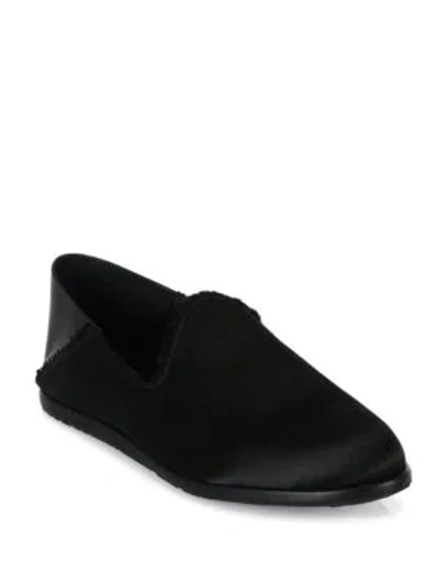 Shop Pedro Garcia Yamir Satin Loafers In Black