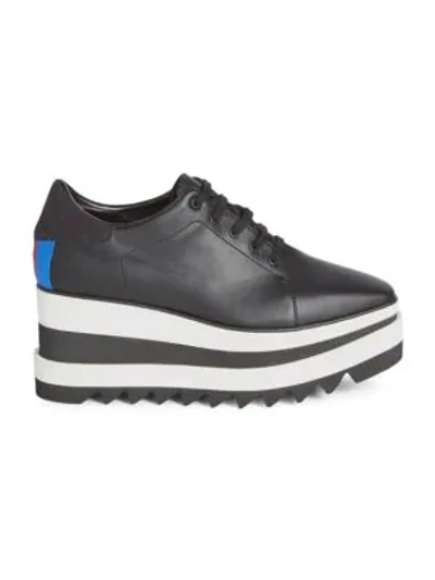 Shop Stella Mccartney Elyse Platform Wedge Sneakers In Blackstone