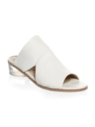 Shop Ld Tuttle Peep Toe Leather Mules In Wash