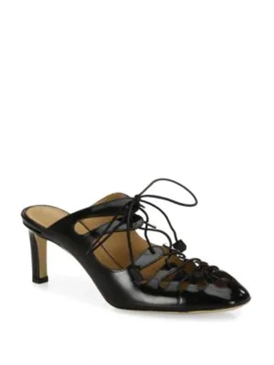 Shop The Row Dixie Leather Lace-up Mules In Black