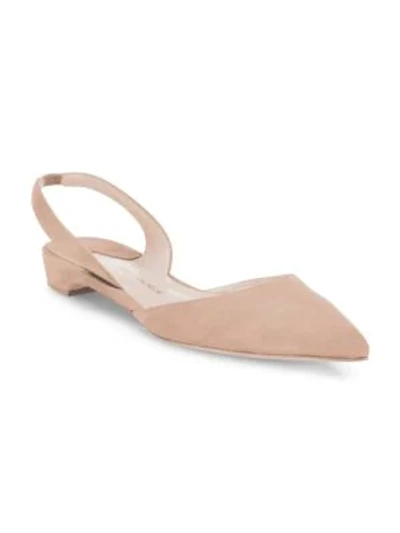 Shop Paul Andrew Rhea Suede Slingback Flats In Taupe