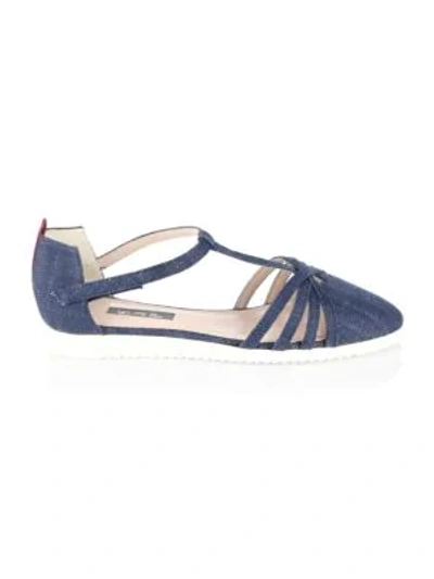 Shop Sjp By Sarah Jessica Parker Meteor Carrie T-strap Flat Sneakers In Denim
