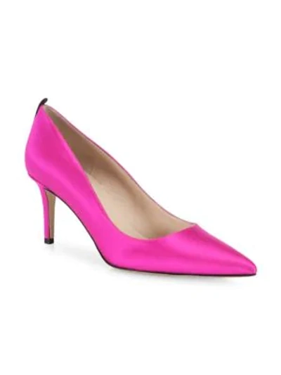 Shop Sjp By Sarah Jessica Parker Fawn Satin Point Toe Pumps In Candy Pink