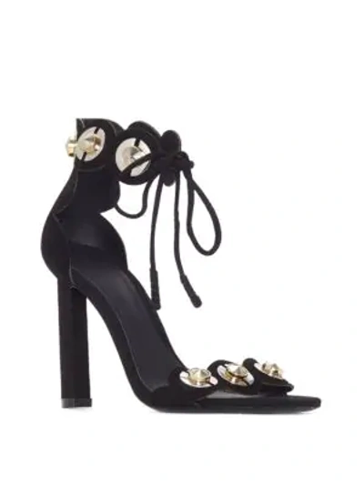 Shop Mercedes Castillo Lyris Suede High-heel Sandals In Black