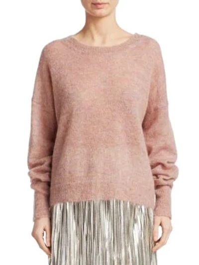 Shop Isabel Marant Étoile Cliftony Mohair Sweater In Greyish Pink