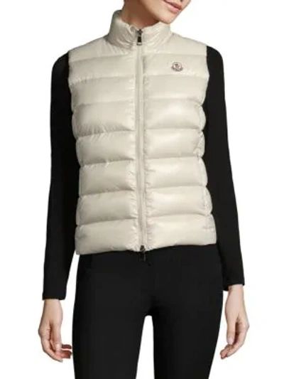 Shop Moncler Ghany Puffer Vest In Beige