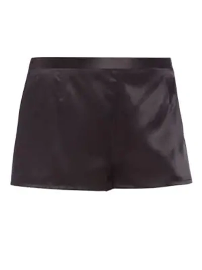 Shop La Perla Women's Silk Satin Tap Shorts In Black