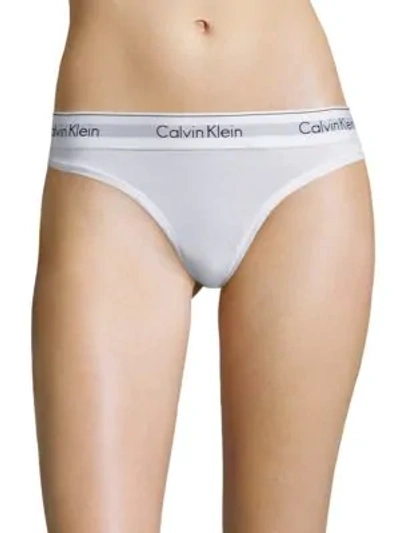 Shop Calvin Klein Underwear Modern Cotton Thong In White