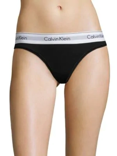 Shop Calvin Klein Underwear Women's Modern Cotton Thong In Black