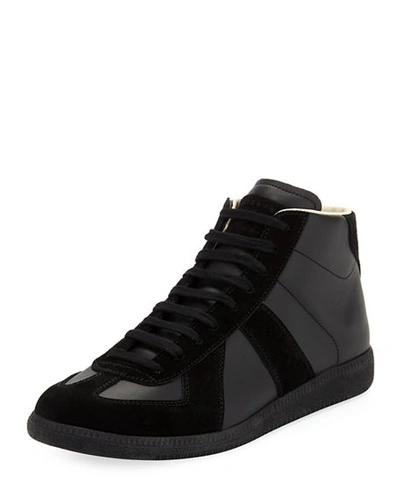 Shop Maison Margiela Men's Replica Mid-top Sneakers In Black