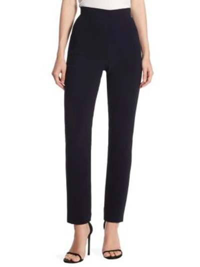 Shop Brandon Maxwell Cigarette Trousers In Navy