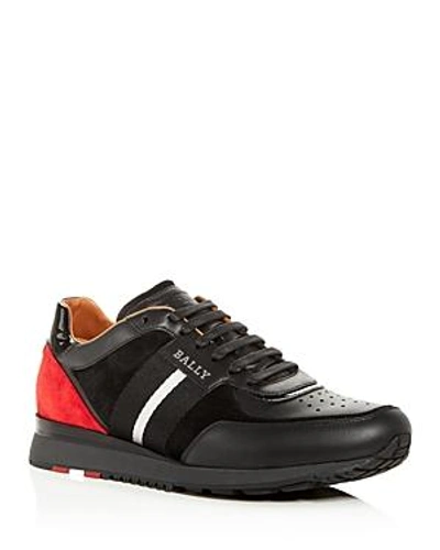 Shop Bally Men's Aston Leather & Suede Lace Up Sneakers In Black