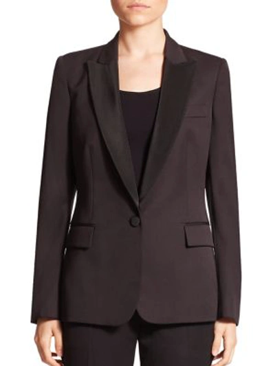 Shop Stella Mccartney Ingrid Wool Tuxedo Blazer In Black