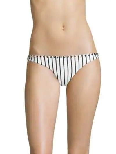 Shop Same Swim Full Coverage Striped Bikini Bottom In Stripe Black
