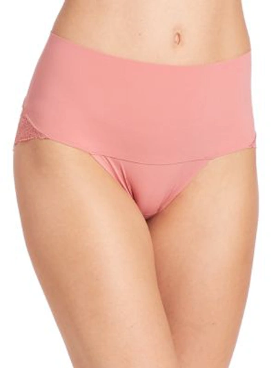 Shop Spanx Undie-tectable Lace Cheeky Panties In Dark Blush