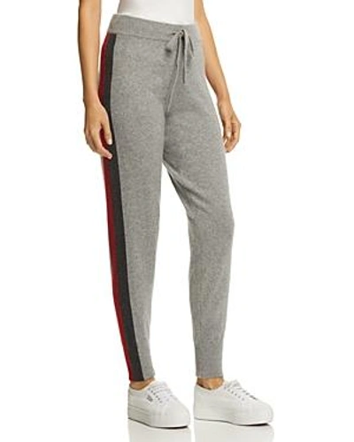 Shop Minnie Rose Track Stripe Jogger Pants In Silver Gray Combo