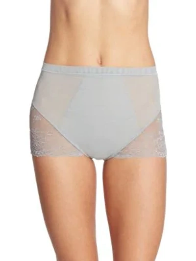 Shop Spanx Spotlight On Lace Mesh Brief In Classic Grey