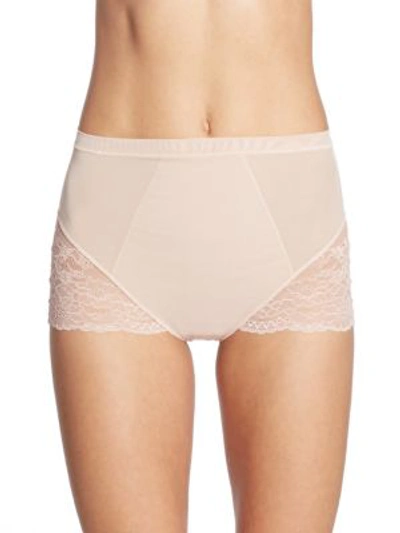 Shop Spanx Women's Spotlight On Lace Mesh Brief In Vintage Rose