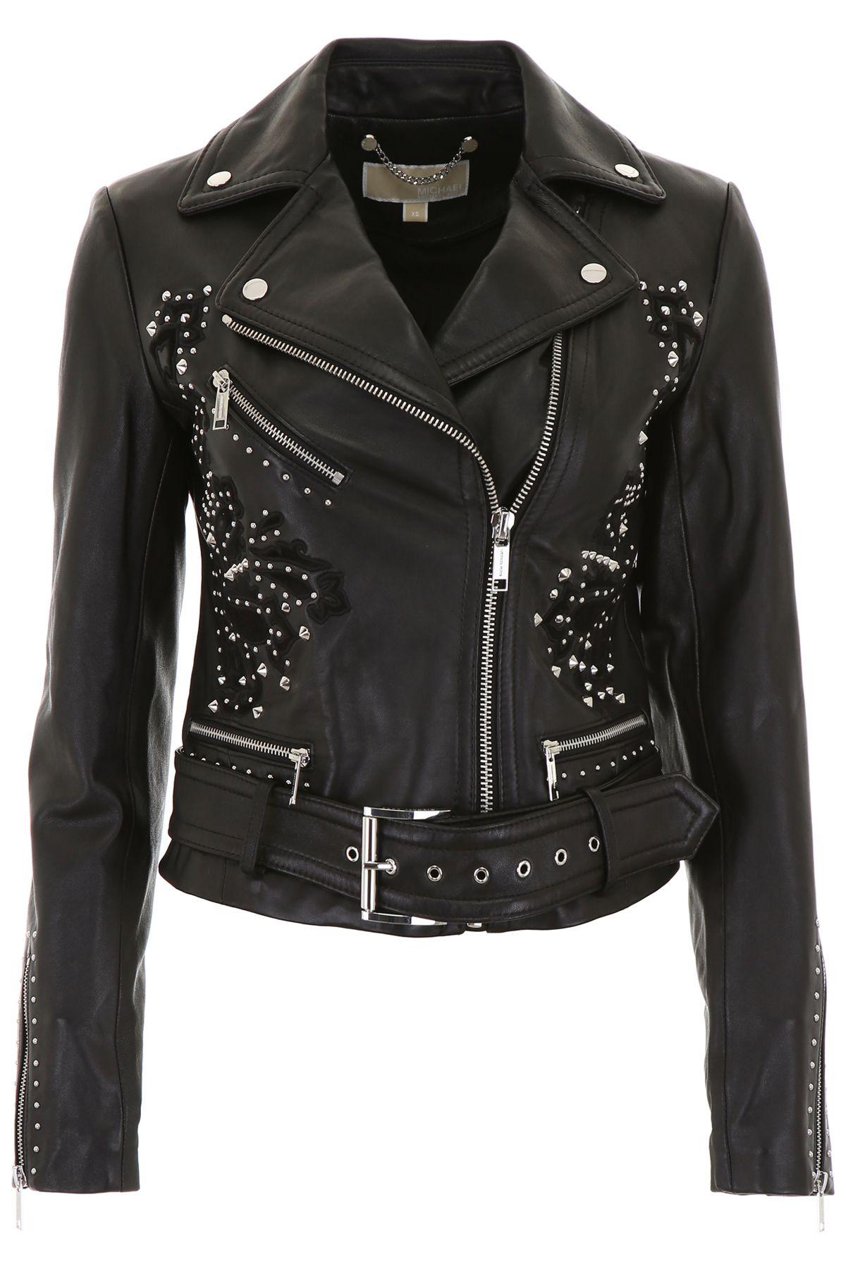 Michael Michael Kors Studded Biker Jacket In Black | ModeSens