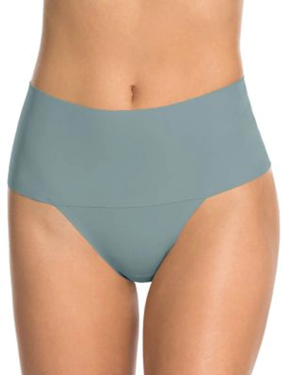 Shop Spanx Undie-tectable Shaping Thong In Ink Blue