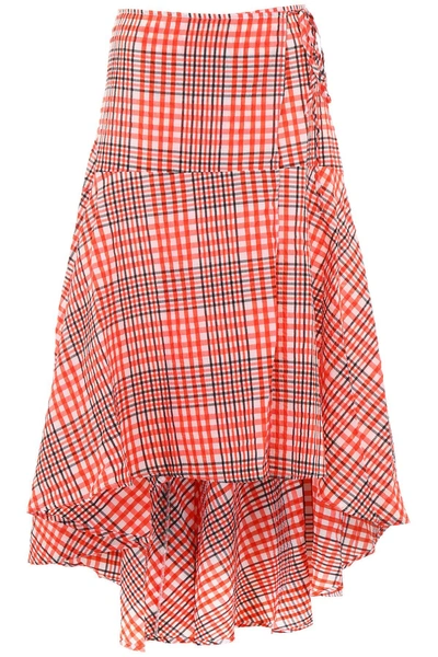 Shop Ganni Charron Skirt In Big Apple Redrosso