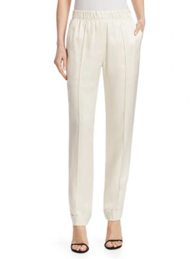 Shop Helmut Lang Stretch Silk Pants In Shell