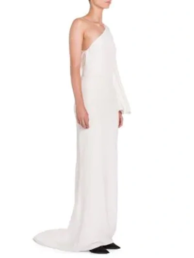 Shop Stella Mccartney One-sleeve Column Gown In White