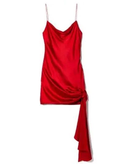 Shop Cinq À Sept Ryder Silk Tie Dress In Carmine