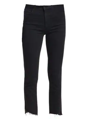 mother insider crop jeans black