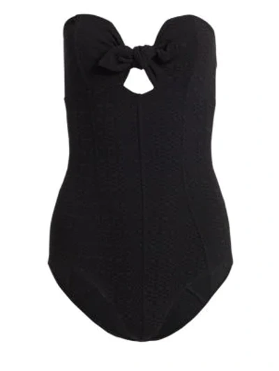 Shop Lisa Marie Fernandez Women's One-piece Poppy Bandeau Swimsuit In Black