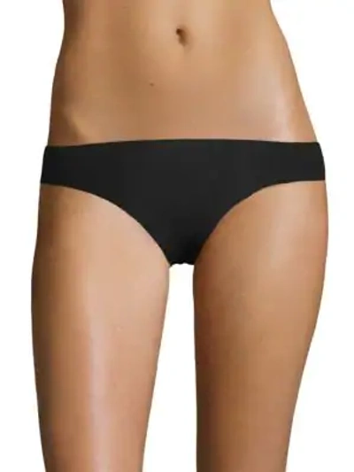 Shop Hanro Invisible Cotton Thong In Black